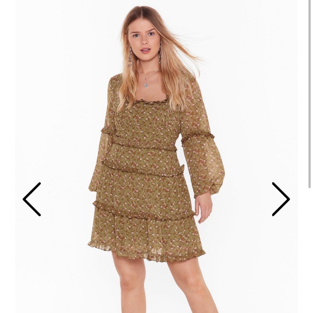 NWT Olive Peasant Dress Cottage Boho Fall Plus